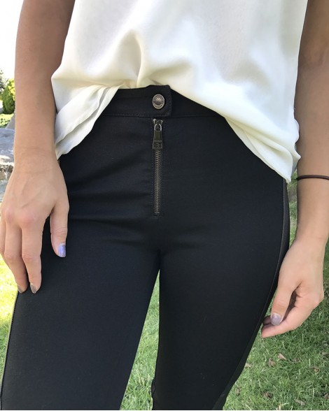 Kalhoty dámské Burberry REGULAR černé s kůží